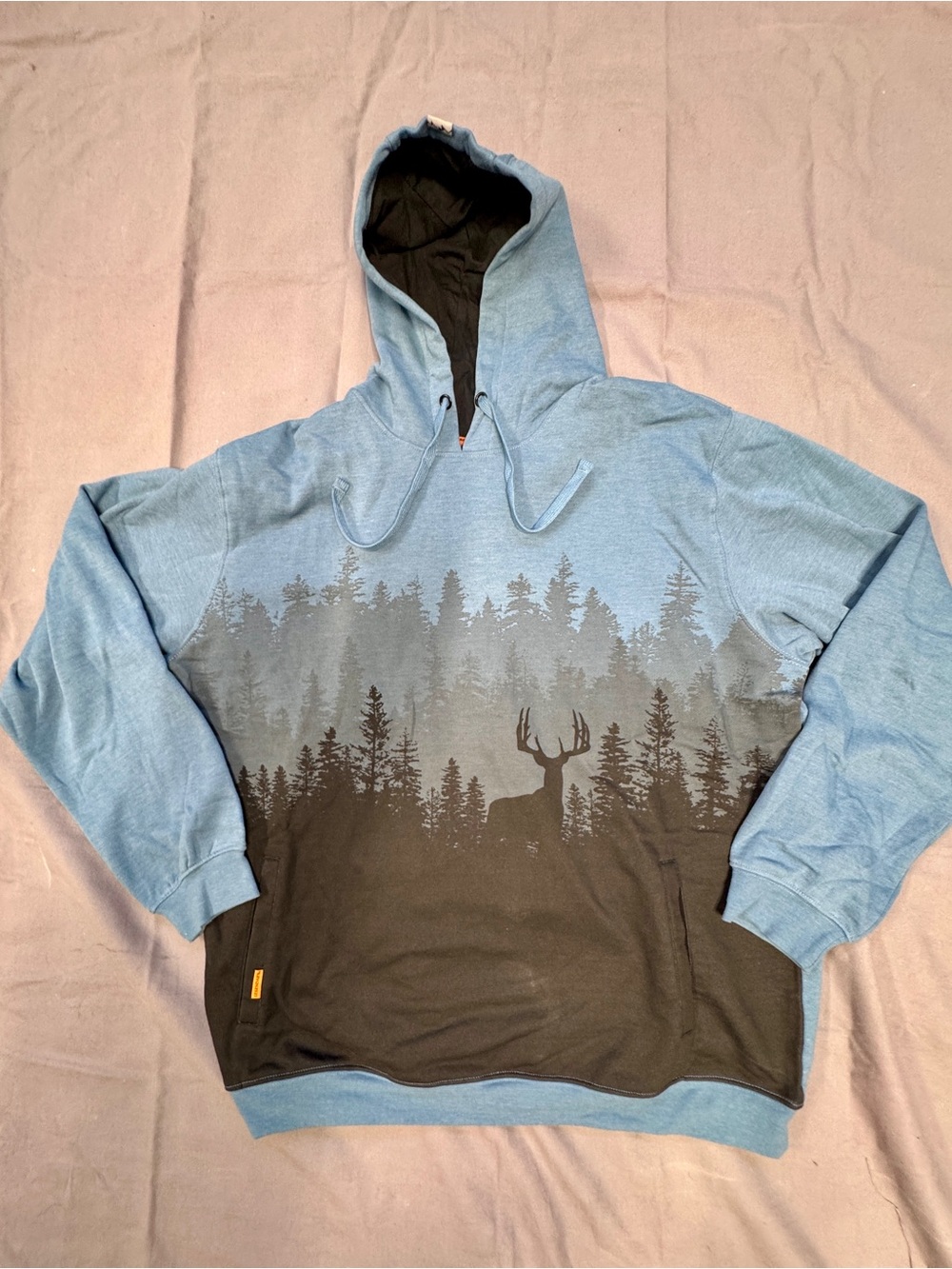 Legendary Whitetails Blue Black Hoodie Sweatshirt Men's 2XL AOP.  Whitetail Deer